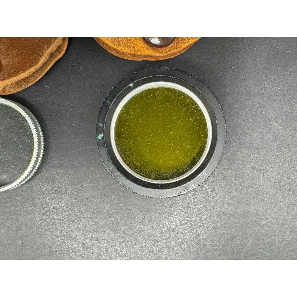 Lot of 2 Vintage Ednalite DuraKlad Coated Filters with Leather Snap Cases USA